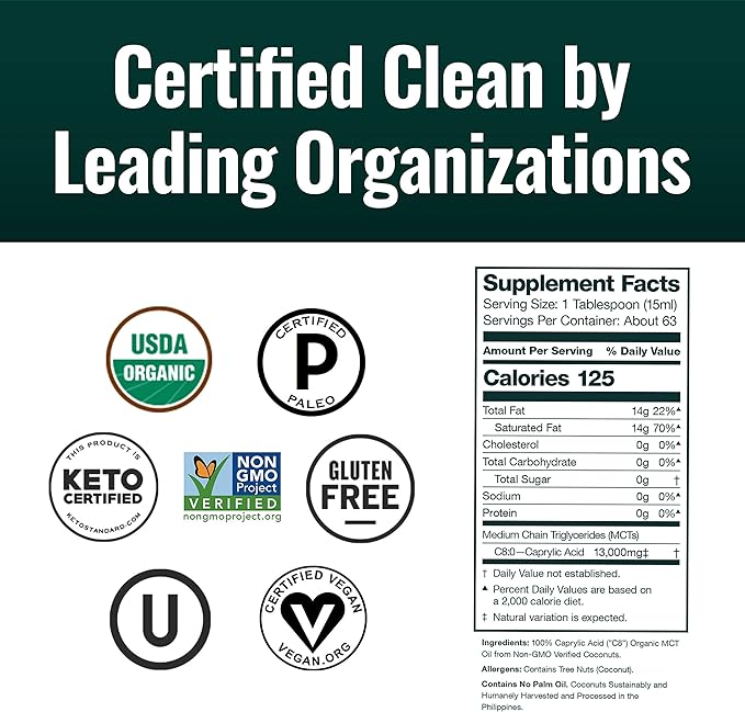 Natural Force Pure Vitamin D Orange Cream, 16 fl oz Organic Pure C8 MCT Oil 32 oz