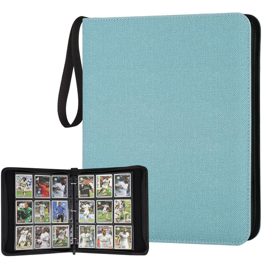 GERMUN 9 Pocket Card Binder, Premium Zip Trading Card Binder, 720 Double Sided Pocket PU Card Collection Binder, Collector Card Album, Card Folder for MTG, TCG, Sports Cards, Game Cards (Lake Blue)