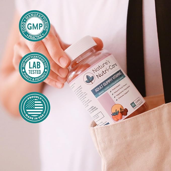 Nature's Nutri-Care Gummy Vitamins - Multivitamins for Women, Mens Multivitamin Gummies, Chewable Vitamin for Adults, Women’s & Men’s Multi Supplements, Natural Vegetarian Gummy, Made in USA