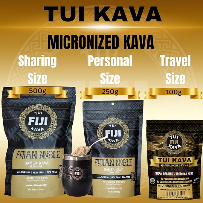 TUI KAVA Premium Wellness KAVA - MICRONIZED Noble Kava 100g (3.5oz) - Trial/Travel Size | Very Heady | All Natural Relaxation | Increase Focus | Mood/Sleep Support | Stress Relief | NO Straining