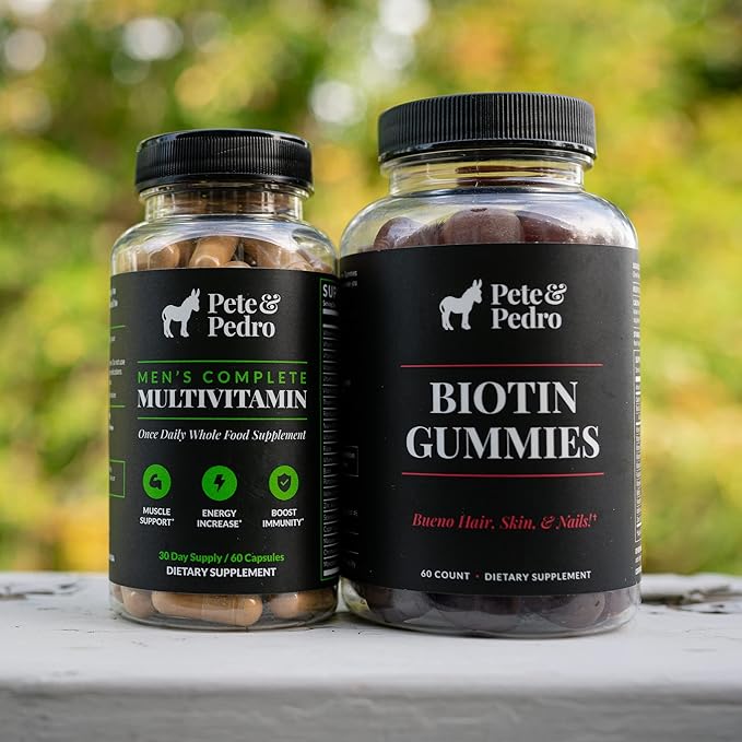 Pete & Pedro Men's Complete Once Daily Whole Food Multivitamins | Supplement to Help with Muscle Support, Energy & Immunity | Non-GMO, Natural, Made in USA l As Seen on Shark Tank, 30 Day Supply