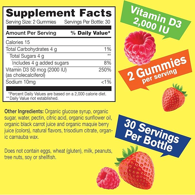 Vitamin D3 5,000 IU Sugar Free + Organic Vitamin D3, Gummies Bundle - Great Tasting, Vitamin Supplement, Gluten Free, GMO Free, Chewable Gummy