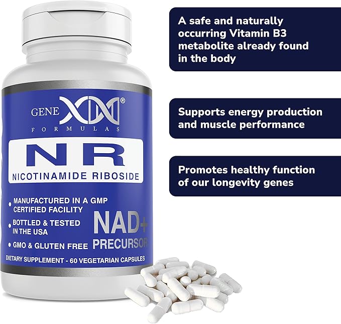Genex Formulas NR Nicotinamide Riboside 300mg (3 Pack) NAD+ Precursor for Healthy Aging - GMP-Certified, Non-GMO, Gluten-Free, Vegetarian