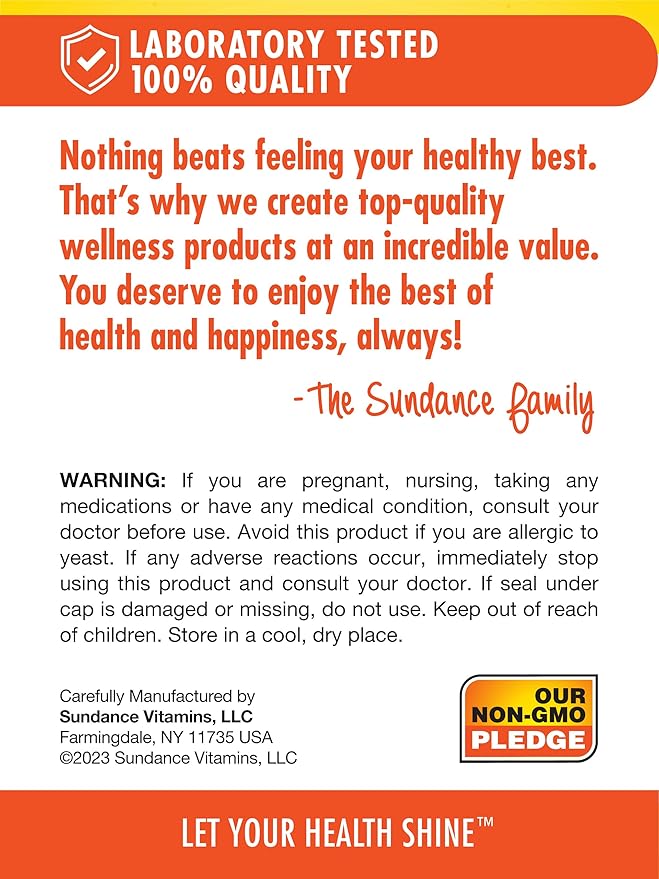 Sundance Vitamin B-Complex | with B-12 | 60 Tablets | High Potency | Vegetarian, Non-GMO, and Gluten Free Supplement