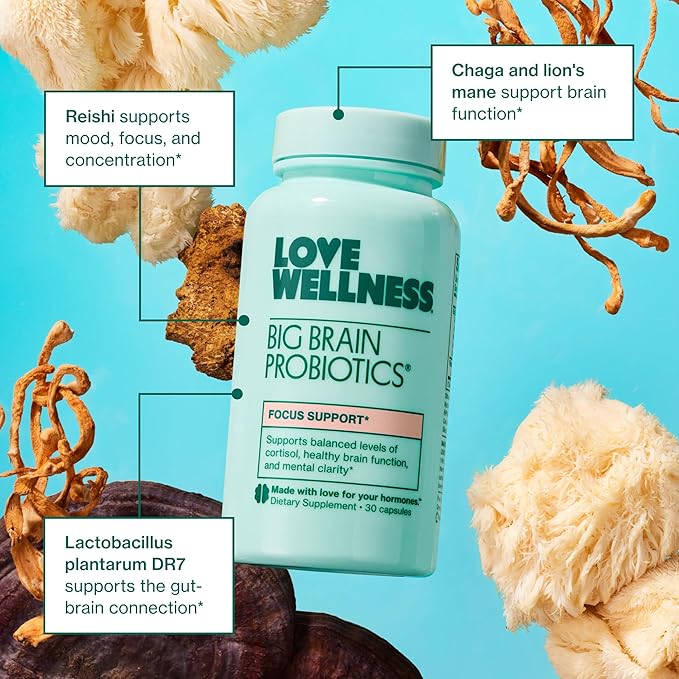 Love Wellness Daily Love Multivitamin & Big Brain Probiotics | Mind and Body Duo | Womens Vitamin and Probitoic