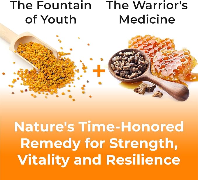 Bee Pollen Capsules with Propolis – Organic Supplement for Energy, Vitality, Wellness, Rich in Vitamins, Immune Support & Nutrient Boost for Men & Women, 100% Pure & Natural for Breast Growth