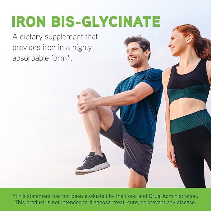 DaVinci Labs Iron Bis-Glycinate - Gentle Iron Supplement for Women & Men - Help Support Hemoglobin Production & Normal Energy Levels with Vitamin C & More* - Vegan - 60 Vegetarian Capsules