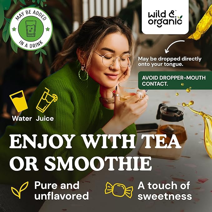 Wild & Organic Graviola Soursop Multivitamin Drops - 500 mg Guanabana Fruit & Soursop Leaves for Antioxidant Support - Vegan, Sugar & Alcohol-Free Tincture - 4 fl oz