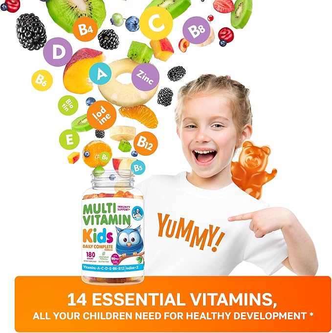 DR. MORITZ Kids Multivitamin Gummies - with Kids Vitamins A C D E B6 B12 Zinc & More- Complete Daily Support- Vegetarian & Non-GMO Multivitamins for Children (180 Count)