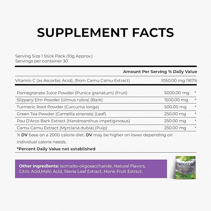 Vitamin C Powder | Non-GMO | Ideal to Enhance Smoothies, Shakes & Beverages | Nutrient-Rich Formula | 30 Servings |