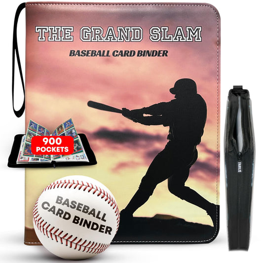 Baseball Card Binder with 900 Pockets, The Ultimate Baseball Card Holder Includes 50 Page Storage Sleeves to Organize and Protect Your Sports Cards Like a Pro (Grand Slam)