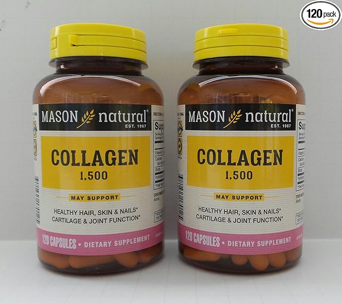 Mason Vitamins, Collagen, Plus Biotin & Vitamin C, 1500, 120 Capsules(Pack of 2) by Mason Natural