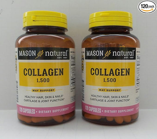 Mason Vitamins, Collagen, Plus Biotin & Vitamin C, 1500, 120 Capsules(Pack of 2) by Mason Natural
