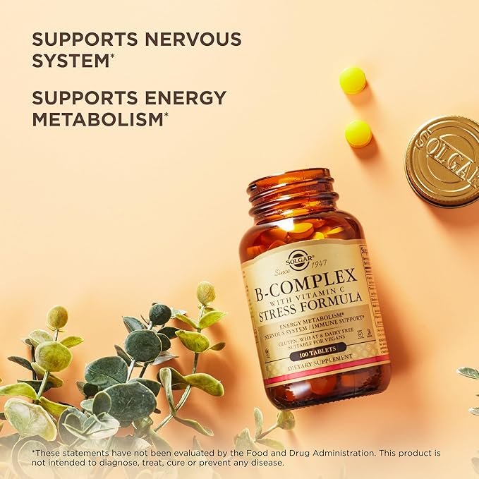 Solgar B-Complex with Vitamin C Stress Formula, 100 Tablets