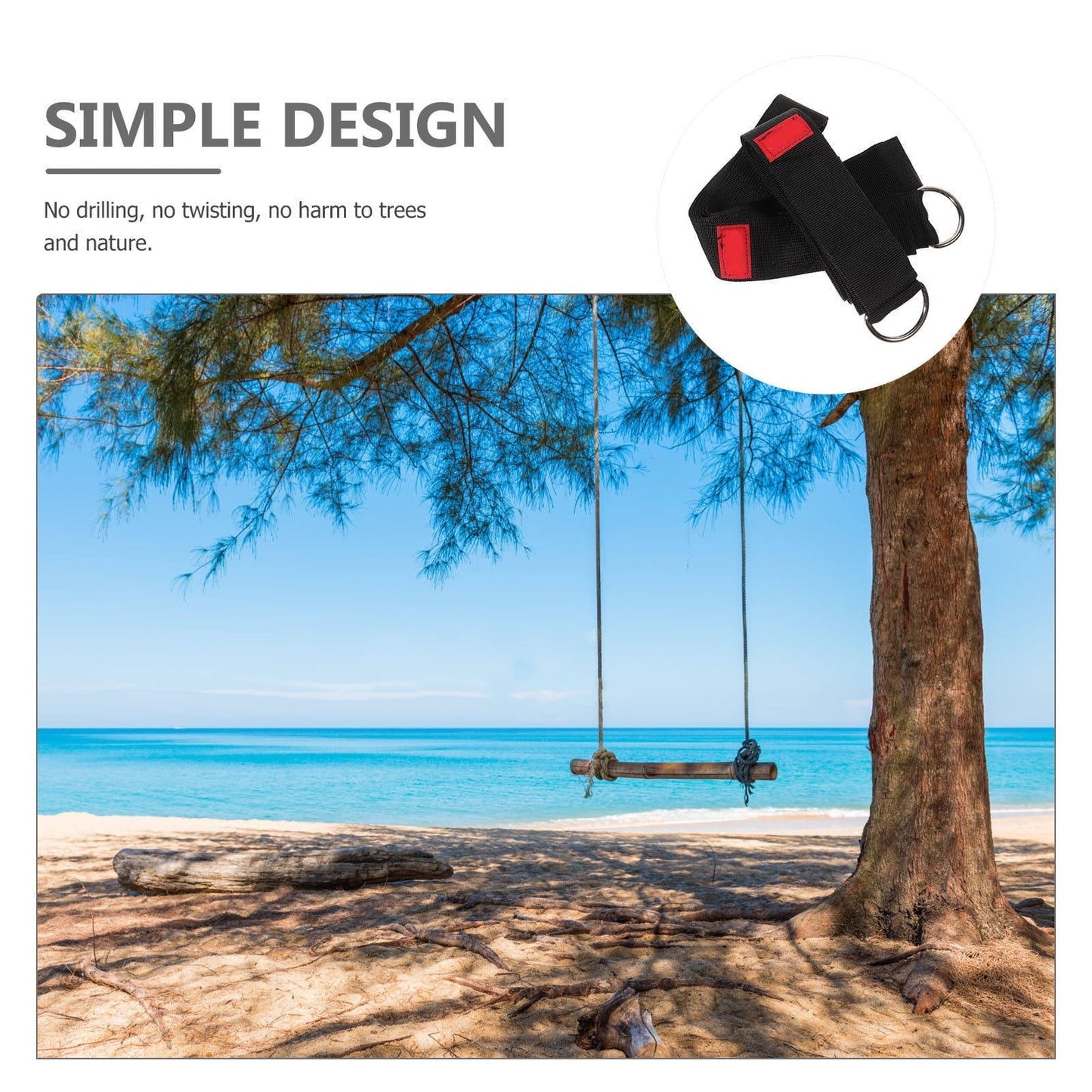 COSMOBETTY 2pcs Tree Swing Rope Kit Heavy Duty Hammock Ropes With S Hooks Easy Installation For Use Supports Up For Swing