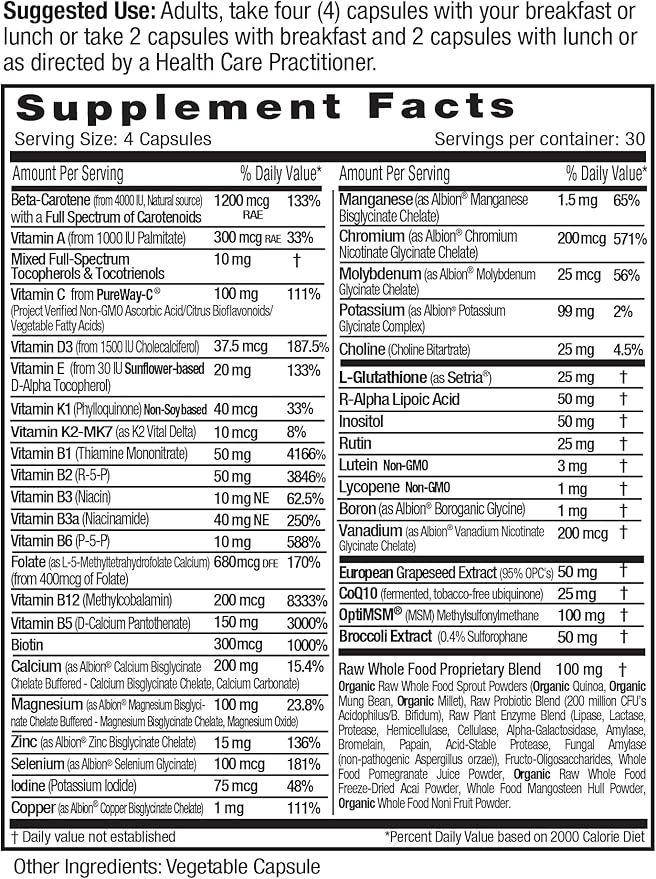 Emerald Labs Women's 45+ Clinical Multi - Multivitamin for Comprehensive Support, Bone & Heart Health* - Designed for Women 45+ - Gluten-Free & Vegetarian - 120 Vegetable Capsules (30-Day Supply)