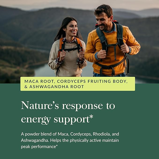 Gaia Herbs Everyday Adaptogen Powder - Helps Provide Energy Support & Maintain Healthy Stress Levels in Physically Active - with Maca Root, Cordyceps, Ashwagandha & More - 3.5 Oz (38-Day Supply)