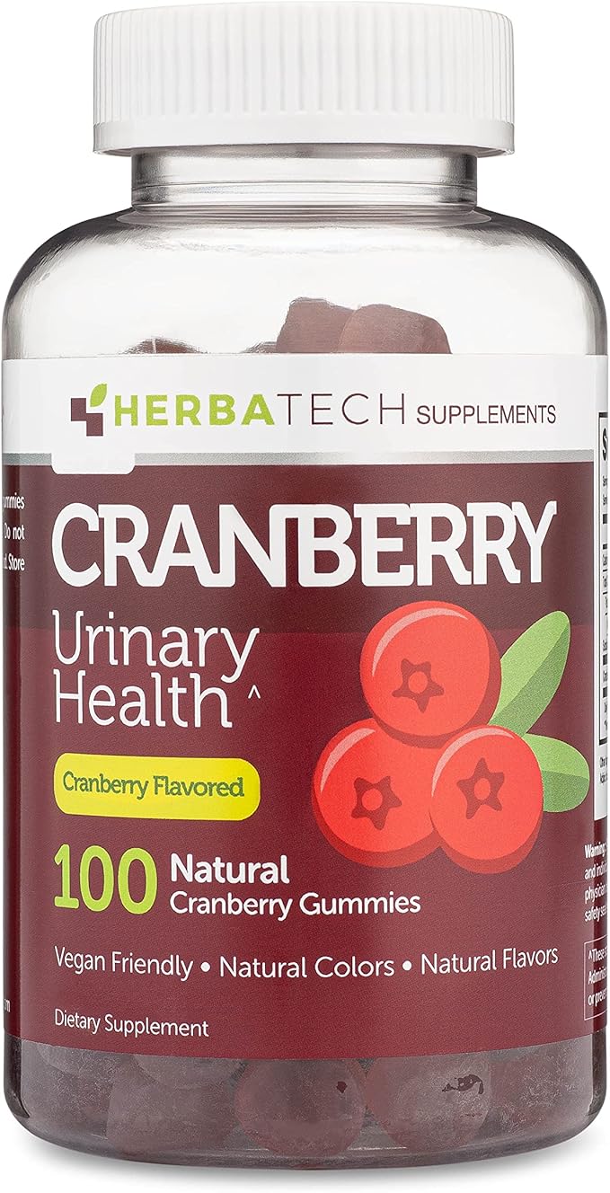 Cranberry Gummies Supplement for Women, Men, and Kids (100 Count, 1000mg) Cranberry Gummies for Urinary Tract Health Made in The USA