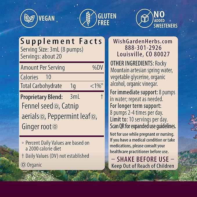 WishGarden Herbs Digestive Rescue GI Normalizer - All-Natural Herbal & Organic Digestive Relief Tincture with Peppermint Leaf, Ginger Root and Fennel Seed, Quickly Soothes Digestive Discomforts, 1oz
