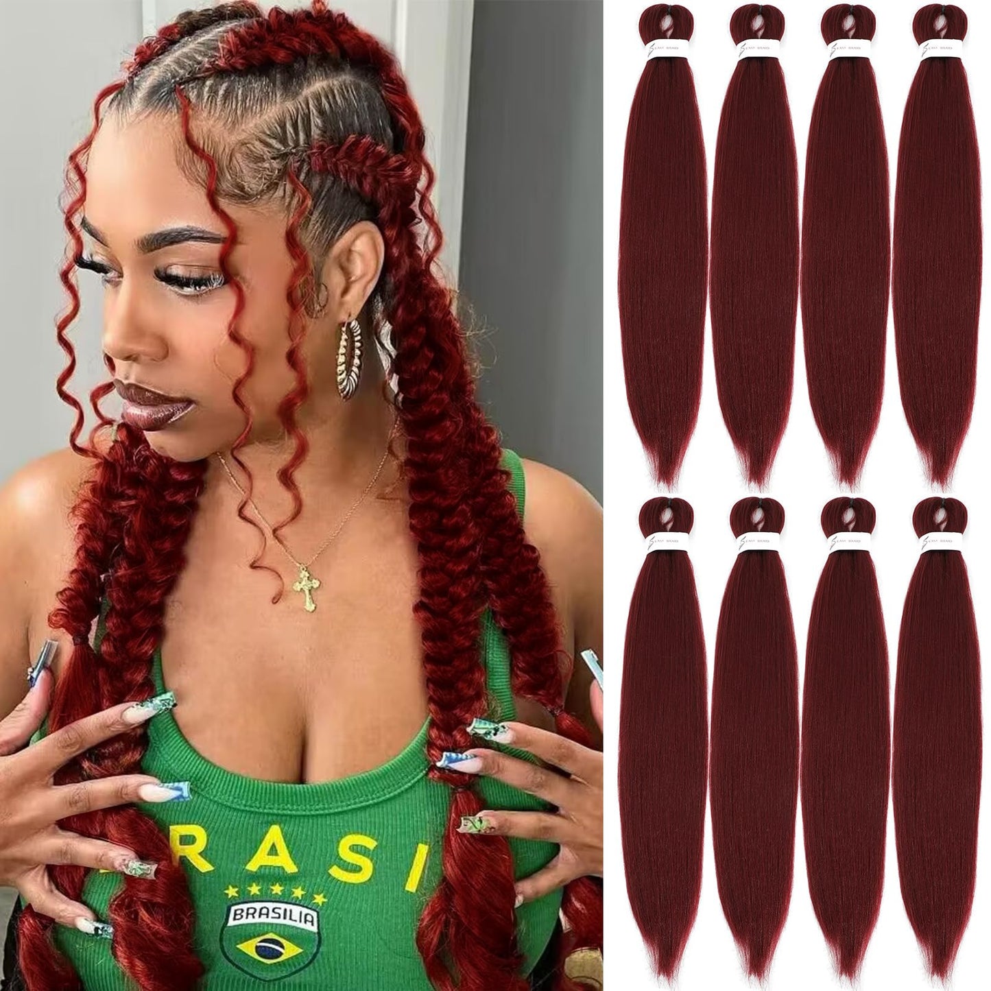 ATRAENTE Pre Stretched Braiding Hair 18 Inch 8 Packs Long Braiding Hair Prestretched For Box Braids Soft Yaki Texture Lightweight Natural For Daily Use And Holidays(18"530#)