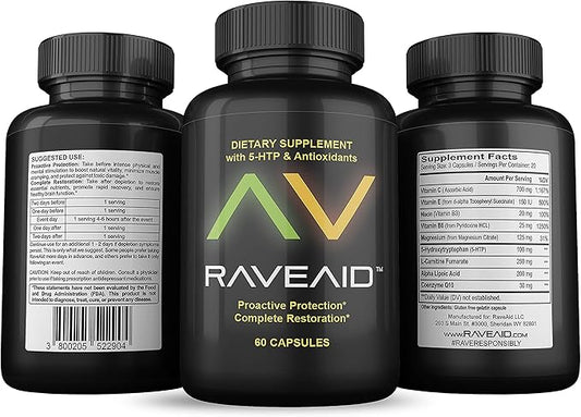 Trusted Since 2011 - Prevent Comedowns, Reduce Jaw Clenching, Neurotoxicity Protection | Party & Rave Recovery Cure & Supplement (60 Capsules)
