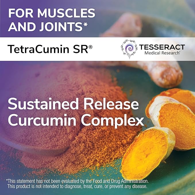 TetraCumin SR Joint Support Supplement, Sustained Release Turmeric Curcumin Metabolite, Proprietary Joint Supplements for Women & Men, Helps Promote Muscle & Joint Health, 120 Capsules
