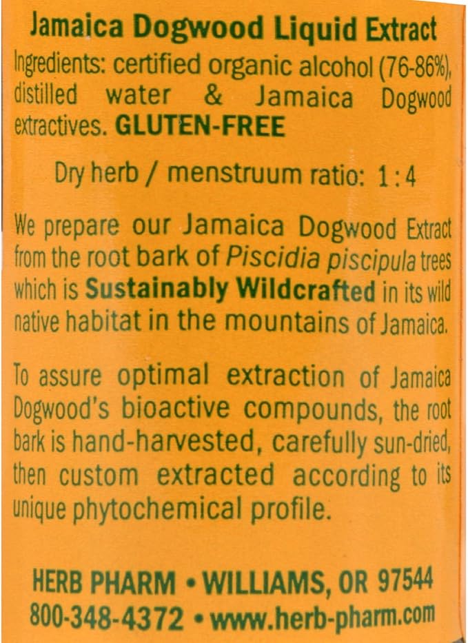 Herb Pharm Jamaica Dogwood Liquid Extract for Minor Pain - 1 Ounce