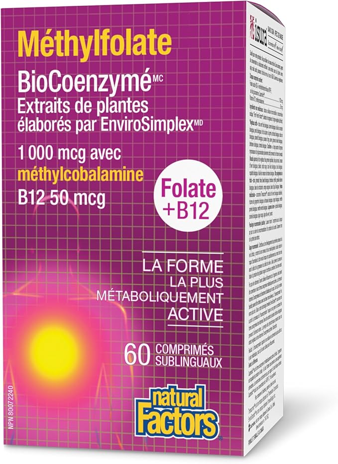 Natural Factors Biocoenzymated Methylfolate 1000Mcg, 60 CT
