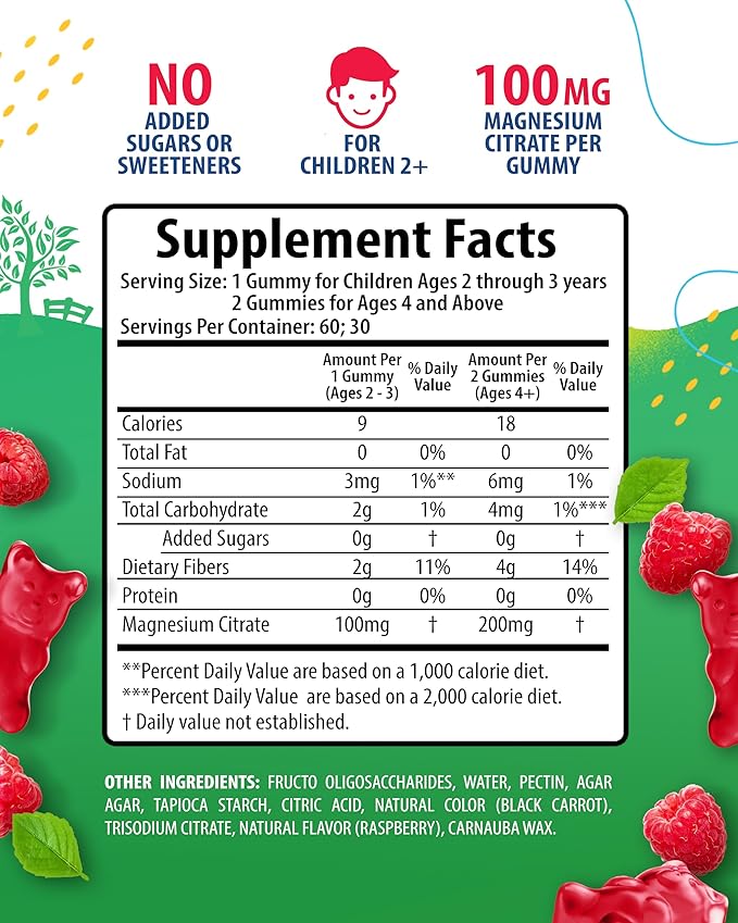 SUNNY SAM Vitamin D3 K2 Gummies 5000 IU & Magnesium Gummies for Kids Citrate Chewable Supplement for Mood & Muscle Support