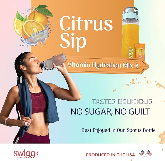 Swigg Keto Electrolytes Powder Packets w/Clear Plastic Water Bottle BPA Free- Mens Multivitamin & for Women with Iron Folate Zinc - Multi Vitamin Water Hydration Electrolyets