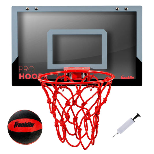 Franklin Sports Over The Door Mini Basketball Hoop - Pro Hoops Indoor Mini Hoop with Mini Basketball - Slam Dunk Approved Shatter Resistant Backboard - Bedroom + Office Mini Hoop + Ball - Small