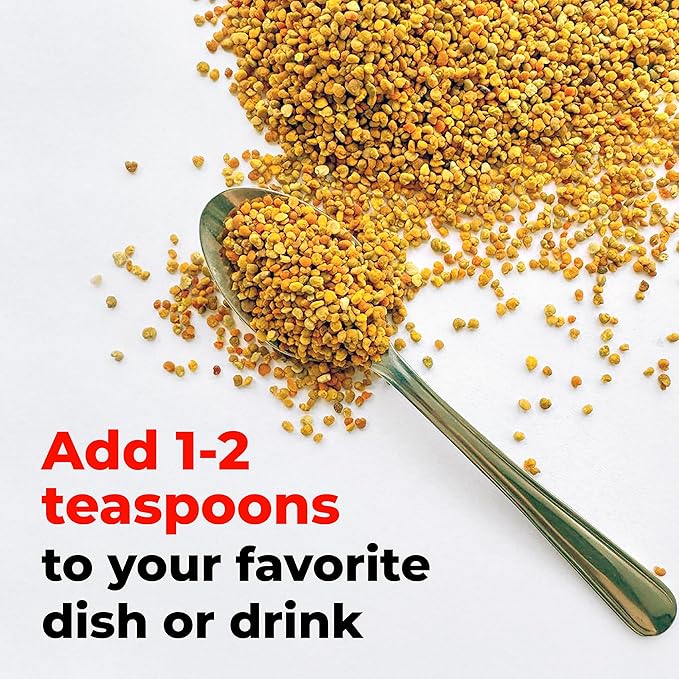 Bee Pollen Granules for Women - Organic Dietary Supplement - Morning Energy Boost 120g (4.2oz)