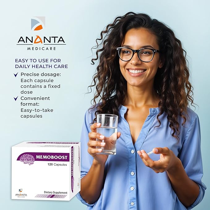 MEMOBOOST Ananta Medicare – Herbal Dietary Supplement (120 Capsules)