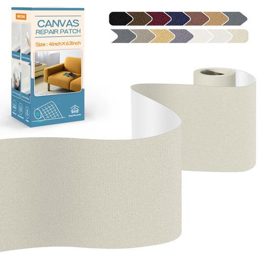 KING MOUNTAIN Canvas Repair Tape,Outdoor Gear Patch, 4×63 Inches,Waterproof,Self-Adhesive for Repairing Boat Covers,Sun Shades,Sofas,Tents,Lounge Chairs,Awnings (Rice Coffee)