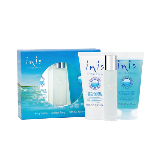 Inis The Energy Of The Sea Trio Gift Set - Revitalizing Body Lotion - Refreshing Shower Gel - Unisex Cologne - Hydrating Body Lo