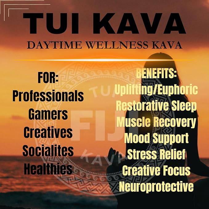 TUI KAVA PREMIUM WELLNESS KAVA - MICRONIZED Noble Fijian Kava 500g (1lb 2oz) - SHARING Size |Heady Morning/Daytime Kava | Increase Focus | Mood/Sleep Support | Stress Relief | NO STRAINING
