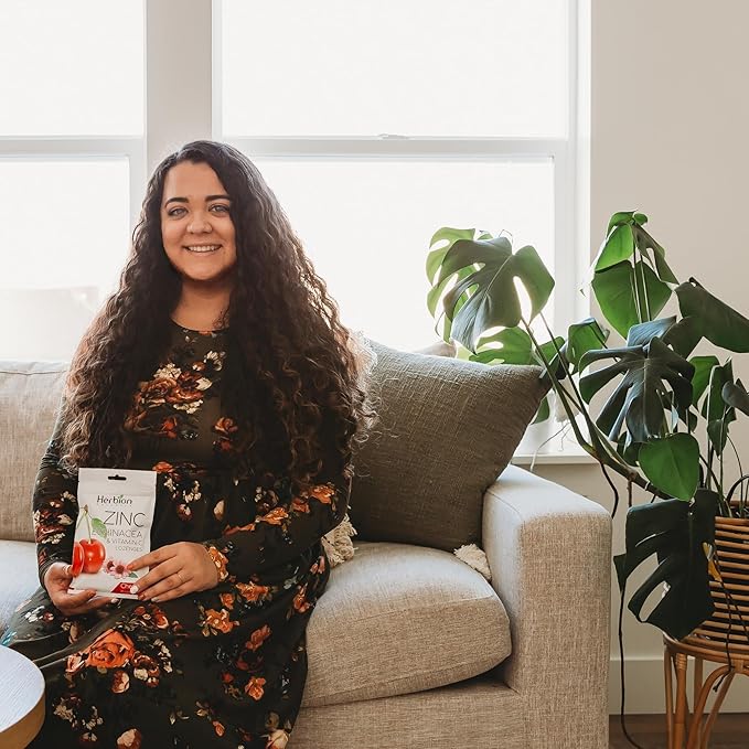 HERBION Naturals Zinc, Echinacea & Vitamin C Lozenges with Cherry Flavor, 25 CT - Dietary Supplement for Adults & Children 5+ - Promotes Wellness for The Whole Family - (Pack of 5) (125 Lozenges)