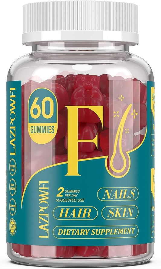 Biotin Gummies for Hair, Skin and Nails - Hair Vitamins for Men & Women, 10,000mcg Max Strength Vitamin B7 for Hair Growth and Stronger Nails,60 Counts - Cranberry Falvor-86