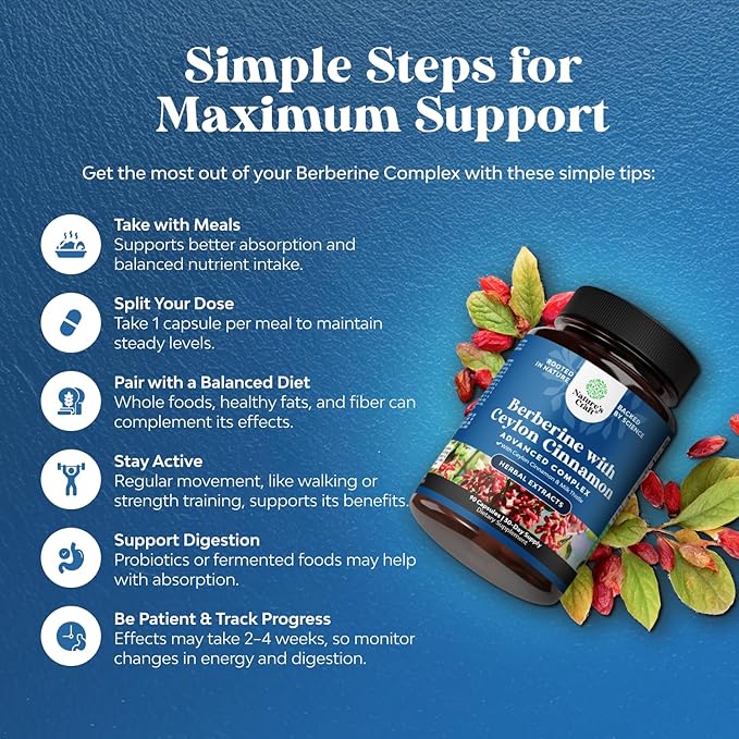Balancing Berberine Plus 1200mg Per Serving Complex - Antioxidant Berberine with Ceylon Cinnamon Capsules Plus Silymarin Milk Thistle Extract - Active PK for Heart Health Support 90 Capsules
