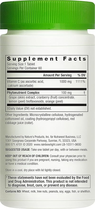 Rainbow Light Super C 1000 mg, 60-Count