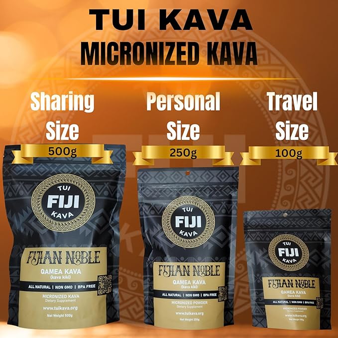 TUI KAVA PREMIUM WELLNESS KAVA - MICRONIZED Noble Fijian Kava 500g (1lb 2oz) - SHARING Size |Heady Morning/Daytime Kava | Increase Focus | Mood/Sleep Support | Stress Relief | NO STRAINING