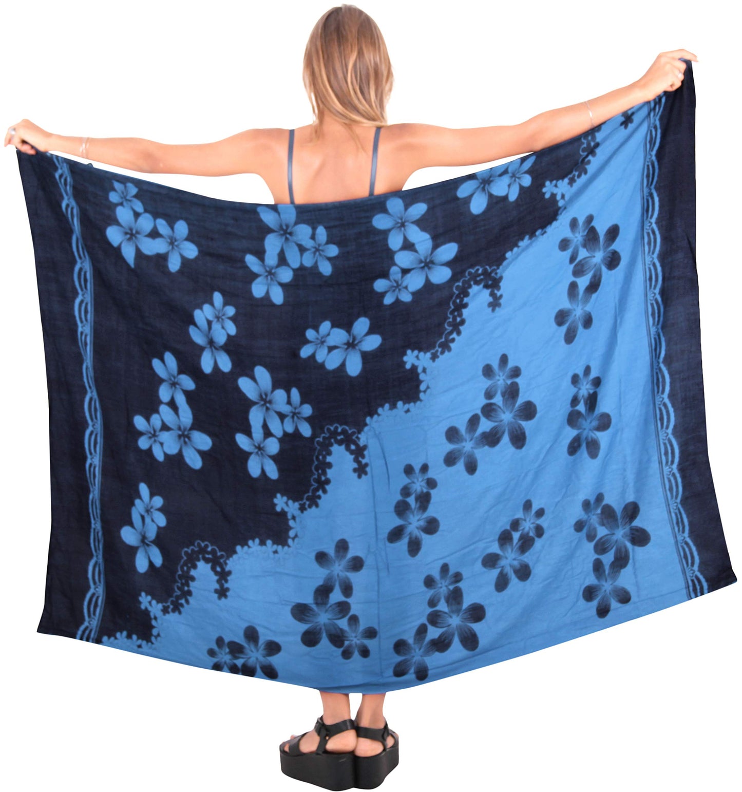 LA LEELA Women's Sarong Swimwear Wrap Cover up Wraps One Size Coal Floral