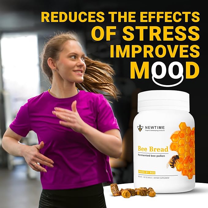Organic Bee Bread - Natural Fermented Pollen, Multivitamin for breast growth, Superfood for men, women, Vital Proteins, Immune Support & Energy Supplement