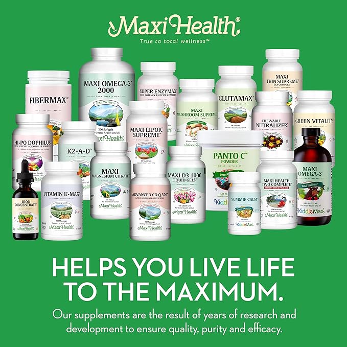 Maxi Health Chewable Multivitamin for Kids, Teens and Adults - Cherry Chewable Vitamins for Adults & Children - Kosher Kids Multivitamin + Iron (180 Tablets)