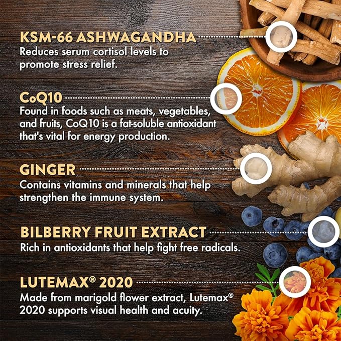 Mt. Angel Vitamins - Daily Mens Multivitamin 50+ Adult Formula with Iron, Calcium, KSM-66 Ashwaganda, and a Potent Proprietary Herbal Blend of The Best Mens Vitamins - 60 Count Capsules