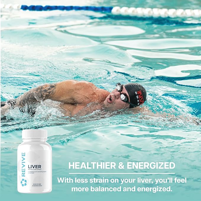 Revive MD Natural Liver Cleanse, Detox, & Repair Pills, Liver Health Support Formula - Milk Thistle Liver Defense Supplement - Inflammation Reducer & Promotes Healthy Liver Function - 120 Capsules