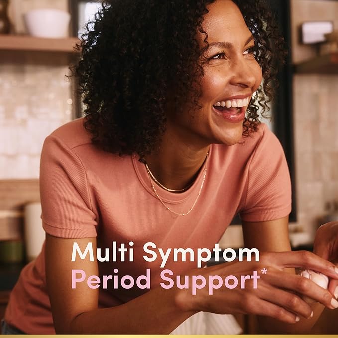 Nature's Bounty Optimal Solutions Advanced PMS Relief for Menstrual Cycle Support; Period Relief; PMS Support Supplement for Women – Chasteberry; Hormone-Free; 60 Capsules