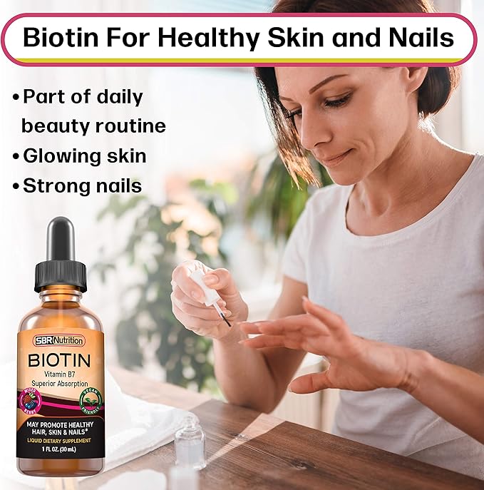 Biotin Liquid Drops (Mixed Berry) Max Absorption Biotin Liquid Drops, 5000mcg of Biotin Per Serving, 60 Serving, No Artificial Preservatives, Vegan Friendly, Supports Healthy Hair Growth, Strong Nail