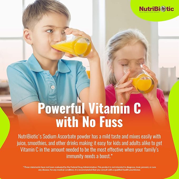 NutriBiotic - Sodium Ascorbate Buffered Vitamin C Powder, 2.2 Lb | Vegan, Non-Acidic & Easier on Digestion Than Ascorbic Acid | Essential Immune Support & Antioxidant Supplement | Gluten & GMO Free