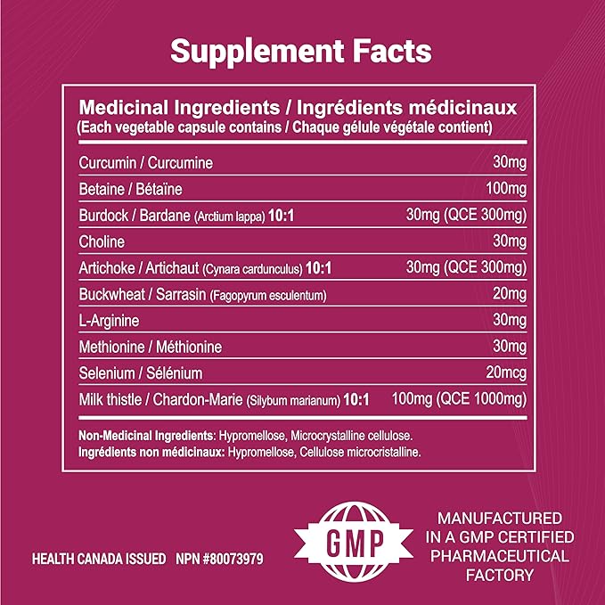 Unique Formula® Liver Support Supplement, Herbal Liver Detox with Milk Thistle, Artichoke Leaf, Buckwheat Sprouted, Methionine, Curcumin, Betaine, Plant-Based (90 Capsules)